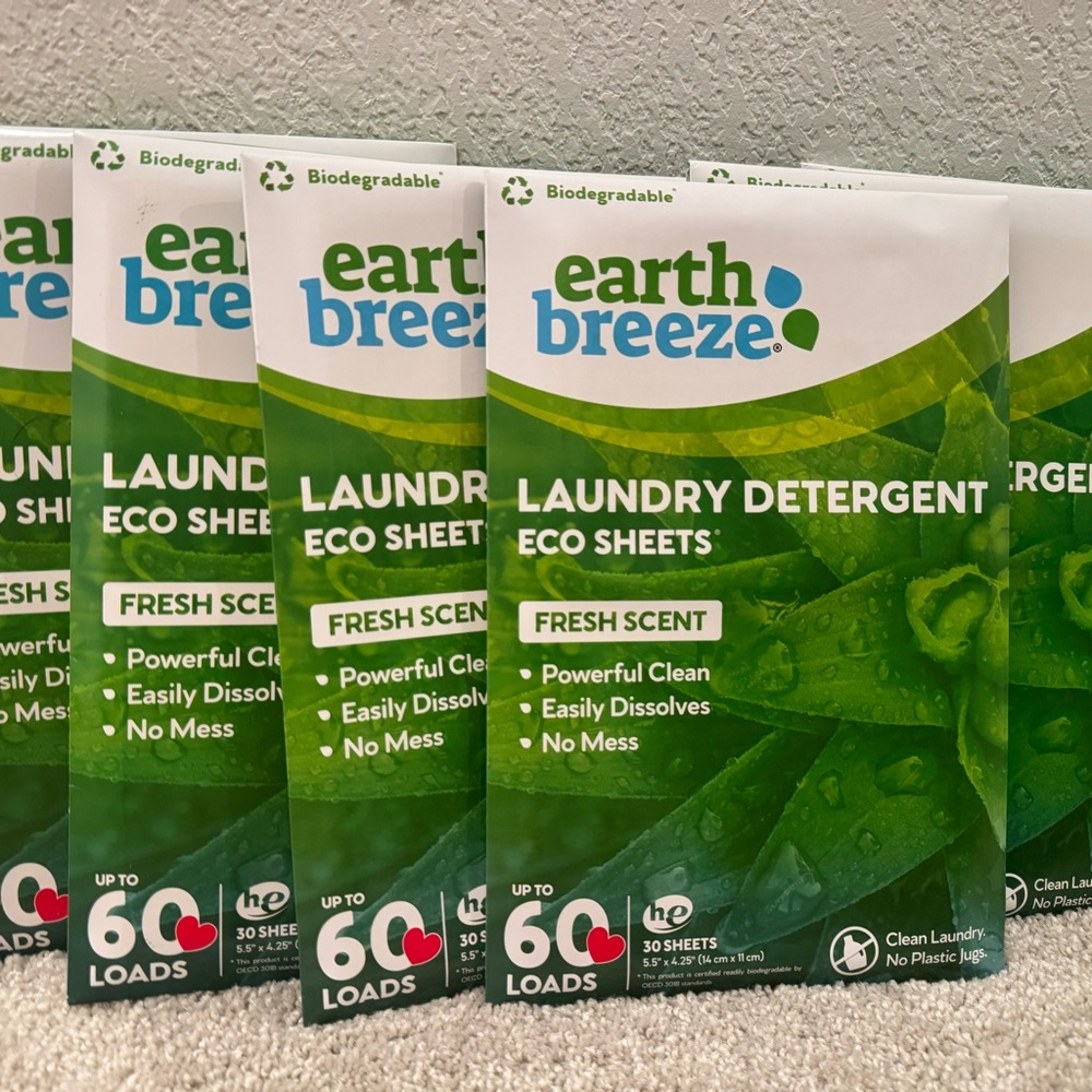 6 Pack - Earth Breeze Laundry Detergent Eco Sheets 360 loads